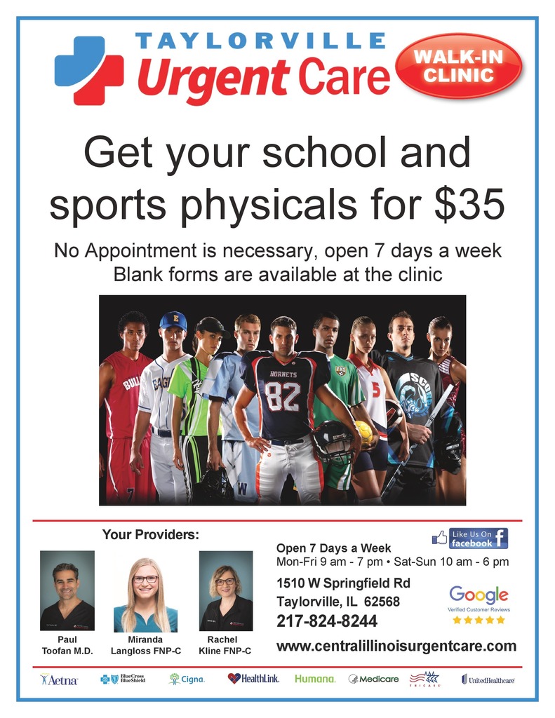 Taylorville Urgent Care school and sports physicals