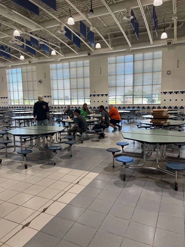 custodians in cafeteria 